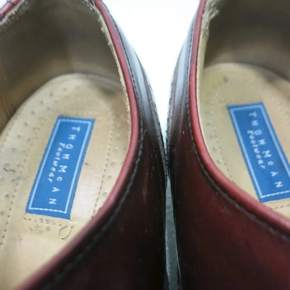 Thom McAn Brogue Leather Wingtip Derby Dress Shoes Men's Footwear Sz 9.5 W